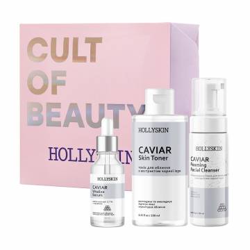 Набор для ухода за лицом Hollyskin Black Caviar Vitalize Basic Care (сыворотка, 30 мл + пенка, 150 мл + тоник, 250 мл) Набор для ухода за лицом Hollyskin Black Caviar Vitalize Basic Care (сыворотка, 30 мл + пенка, 150 мл + тоник, 250 мл)