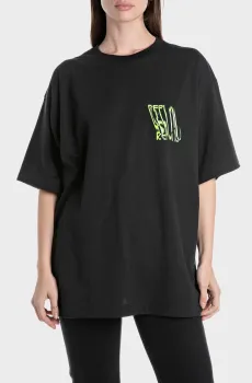 Женская черная футболка Черный L Replay W3399A.000.20994