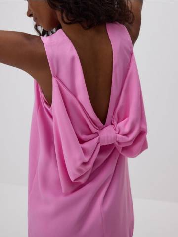 Reserved - Сукня з бантом на спині - рожевий - 536FB-30X