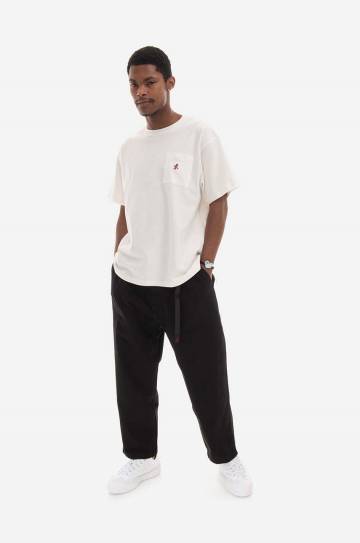 Хлопковые брюки Gramicci Loose Tapered Pant цвет синий широкие средняя посадка G103.OGT-cream Хлопковые брюки Gramicci Loose Tapered Pant цвет синий широкие средняя посадка G103.OGT-cream