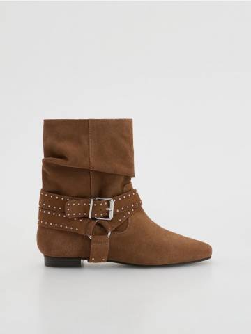 Reserved - LADIES` ANKLE BOOTS - золотисто-коричневий - 183FF-82X Reserved - LADIES` ANKLE BOOTS - золотисто-коричневий - 183FF-82X