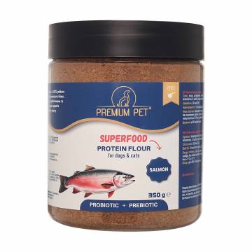 Протеиновая мука для собак и кошек Premium Pet с лососем, 350 г Протеиновая мука для собак и кошек Premium Pet с лососем, 350 г