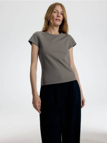 Reserved - Футболка з мерсеризованої бавовни - бежевий - 578GR-80X