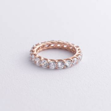 Золотое кольцо с дорожкой камней (фианиты) к08163 Золотое кольцо с дорожкой камней (фианиты) к08163