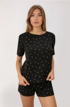Двокомплектна піжама з домішкою віскози - чорний