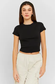 Женская черная футболка Черный XXS Tally Weijl STSCOPERVIL