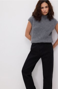 Reserved - Прямі джинси з укороченою довжиною - чорний - 830IU-99J