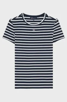 Женская футболка в полоску ESSENTIAL RIB Разноцветный M Tommy Jeans DW0DW17383