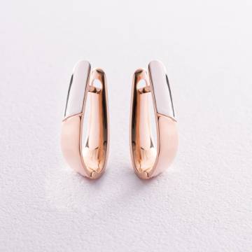 Серьги на английской застежке (красное и белое золото) с05422 Серьги на английской застежке (красное и белое золото) с05422