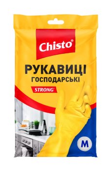 Перчатки латексные Chisto Strong желтые, размер M, 1 пара