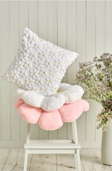 Наволочка з квітковим візерунком - білий