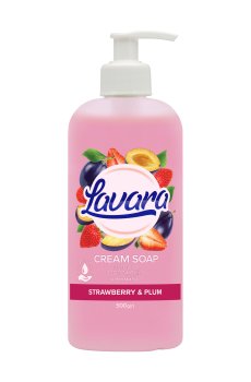 Крем-мыло Lavara Strawberry & Plum Cream Soap Клубника-слива, 500 г