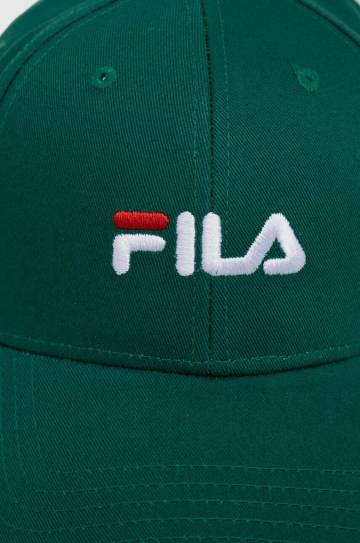 Хлопковая кепка Fila цвет оранжевый с аппликацией Хлопковая кепка Fila цвет оранжевый с аппликацией