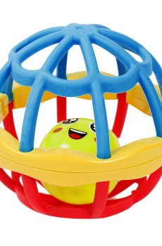 Игрушка-погремушка Lindo Б 346 Шарик со смайликом, от 6 месяцев