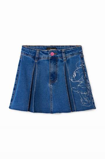 Детская джинсовая юбка Desigual MINNIE MOUSE цвет синий mini расклешённая 24WGFD03 Детская джинсовая юбка Desigual MINNIE MOUSE цвет синий mini расклешённая 24WGFD03