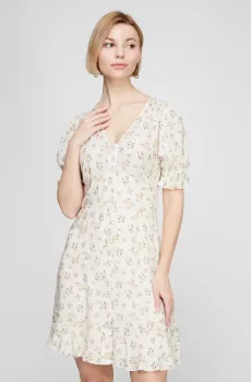 Женское бежевое платье с узором Бежевый 32 NA-KD 1018-005335