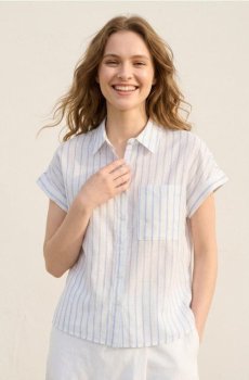 Бавовняна сорочка з коротким рукавом - різнобарвний