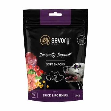 Лакомство для укрепления иммунитета собак Savory Immunity Support Soft Snacks Duck & Rosehip с уткой и шиповником, 200 г Лакомство для укрепления иммунитета собак Savory Immunity Support Soft Snacks Duck & Rosehip с уткой и шиповником, 200 г