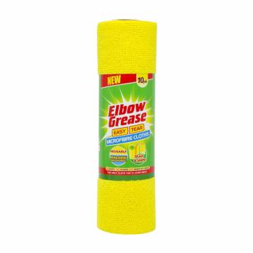 Салфетка для уборки Elbow Grease Easy Tear из микрофибры, в рулоне, желтая, 10 шт