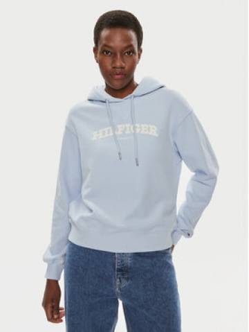 Tommy Hilfiger Світшот Monotype Flock WW0WW41236 Блакитний Relaxed Fit