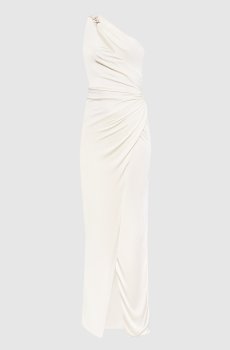 Белое платье с драпировкой