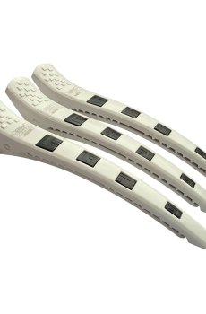 Парикмахерский зажим для волос Zauber-manicure пластиковый, белый с черным, 3 шт (06-093B-3)