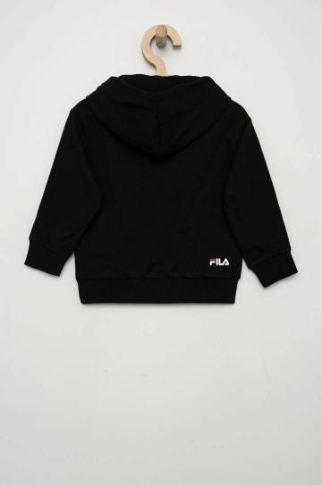 Детская кофта Fila цвет чёрный с капюшоном с принтом