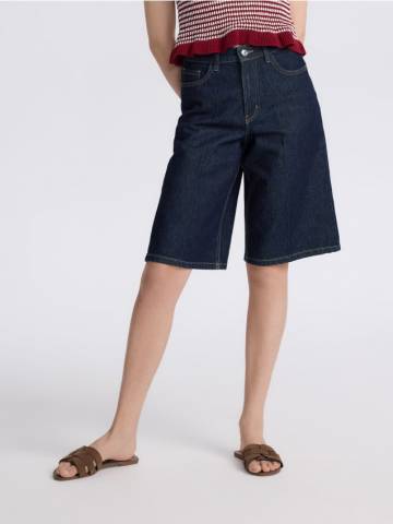 Reserved - Джинсові шорти зі стрілкою - темно-синій - 9319H-59J