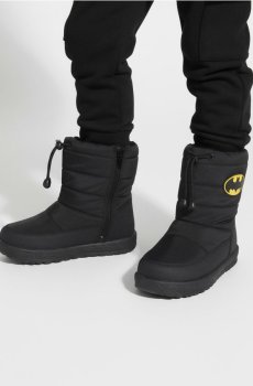 Утеплені снігові чоботи з еластичним шнурком Batman - чорний
