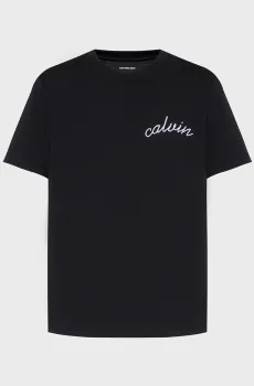 Женская черная футболка LINE EMBROIDERY Черный XS Calvin Klein Jeans LV047D882G