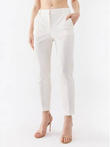 Pinko Штани з тканини Bello 100155 A0HO Білий Slim Fit Pinko Штани з тканини Bello 100155 A0HO Білий Slim Fit