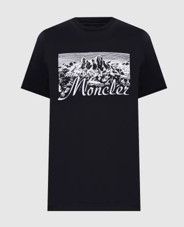 Черная футболка с принтом логотипа