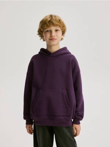 Reserved - Світшот оверсайз з капюшоном - пурпуровий - 921FJ-44X