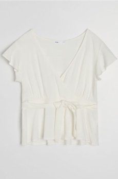 Блузка з домішкою льону - кремовий