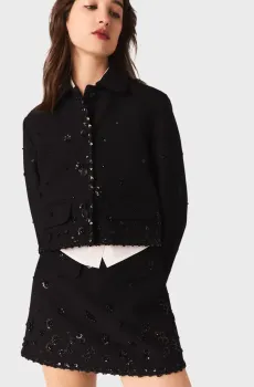 Женский черный жакет Черный 38 MAJE MFPVE00745_Black