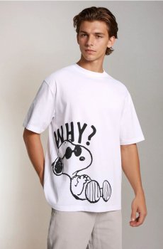 Бавовняна футболка з принтом Peanuts - білий