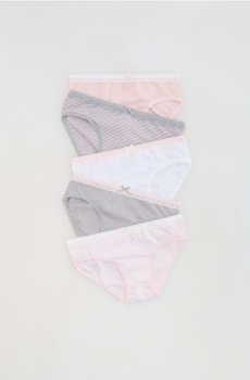 Reserved - Бавовняні трусики, 5 штук - пастельний рожевий - 642IN-03X