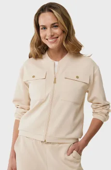 Женская бежевая спортивная кофта Structured knit bomber full zip Бежевый S Mexx MF007501051W