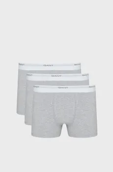 Мужские серые боксеры (3 шт) CORE TRUNK 3 PACK Серый XL Gant 900003333