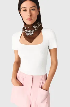 Женский белый топ Белый 40 MAJE MFPPU01014_White