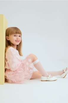 Reserved - Спідниця з тюлю з квітковим мотивом - пастельний рожевий - 471IB-03X