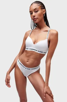 Женский белый бюстгальтер logo padded Белый S Karl Lagerfeld A1W47012