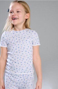 Ріблена футболка з візерунком - сірий