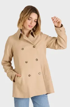 Женский бежевый тренч Бежевый 38 Naf Naf BHNK 068