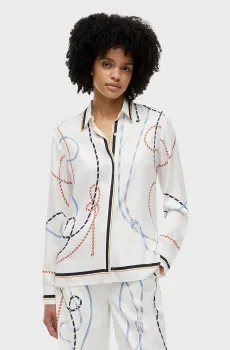 Женская белая рубашка с узором TWILL ROPE Белый XXS Tommy Hilfiger WW0WW51138