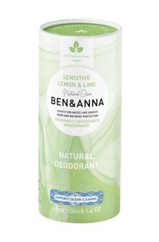 Дезодорант-стик Ben & Anna Natural Deodorant, Lemon & Lime, для чувствительной кожи, в эко упаковке, 40 г