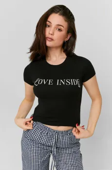 Женская черная футболка Черный S Tally Weijl STSCOPERILAP