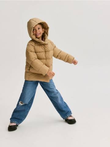 Reserved - Непромокна куртка з каптуром - бежевий - 232EX-08X