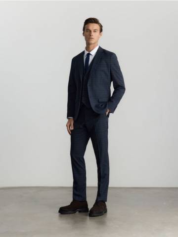 Reserved - Штани slim зі стрілками - темно-синій - 270BK-59P Reserved - Штани slim зі стрілками - темно-синій - 270BK-59P