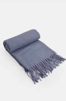 Плед з бахромою - steel blue